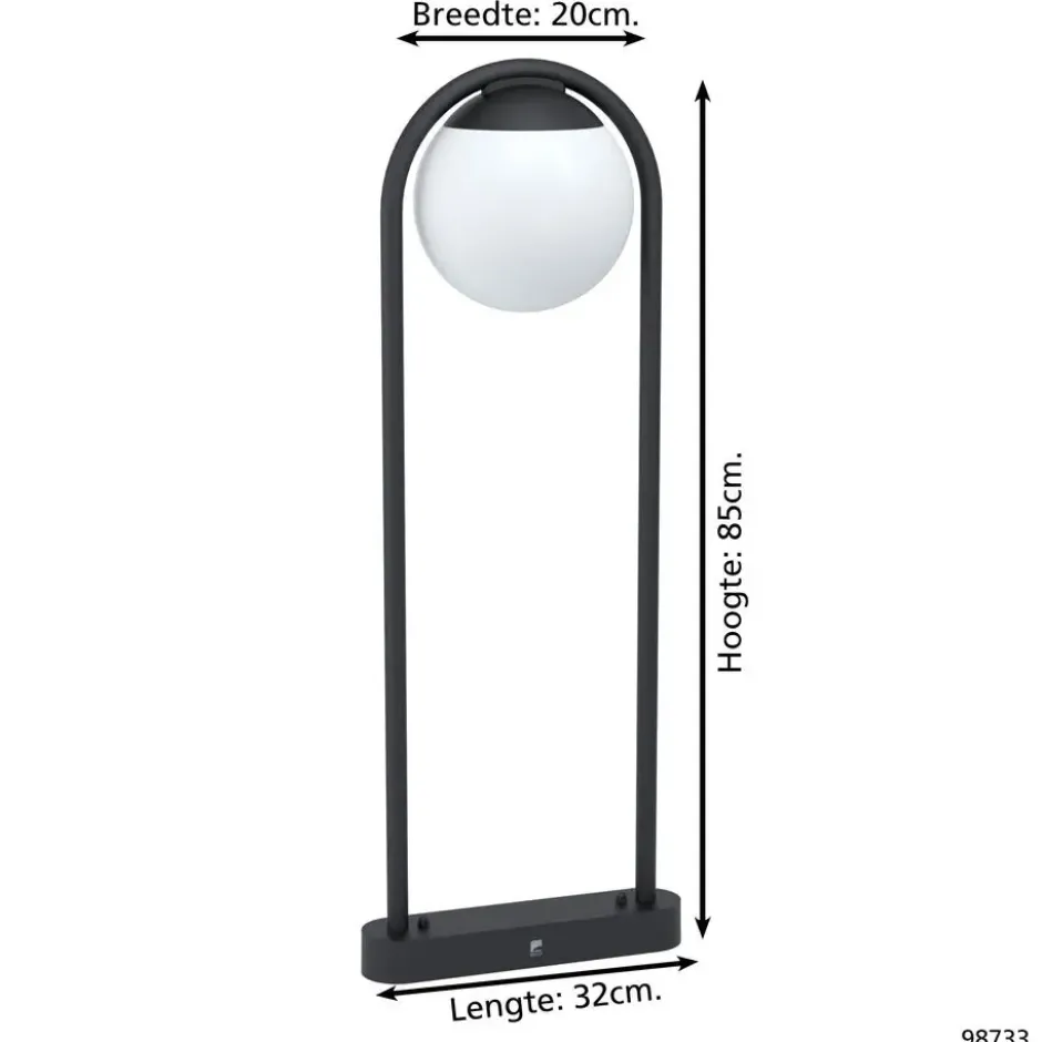 EGLO Prata Vecchia Vloerlamp - E27 - 32 cm - Zwart