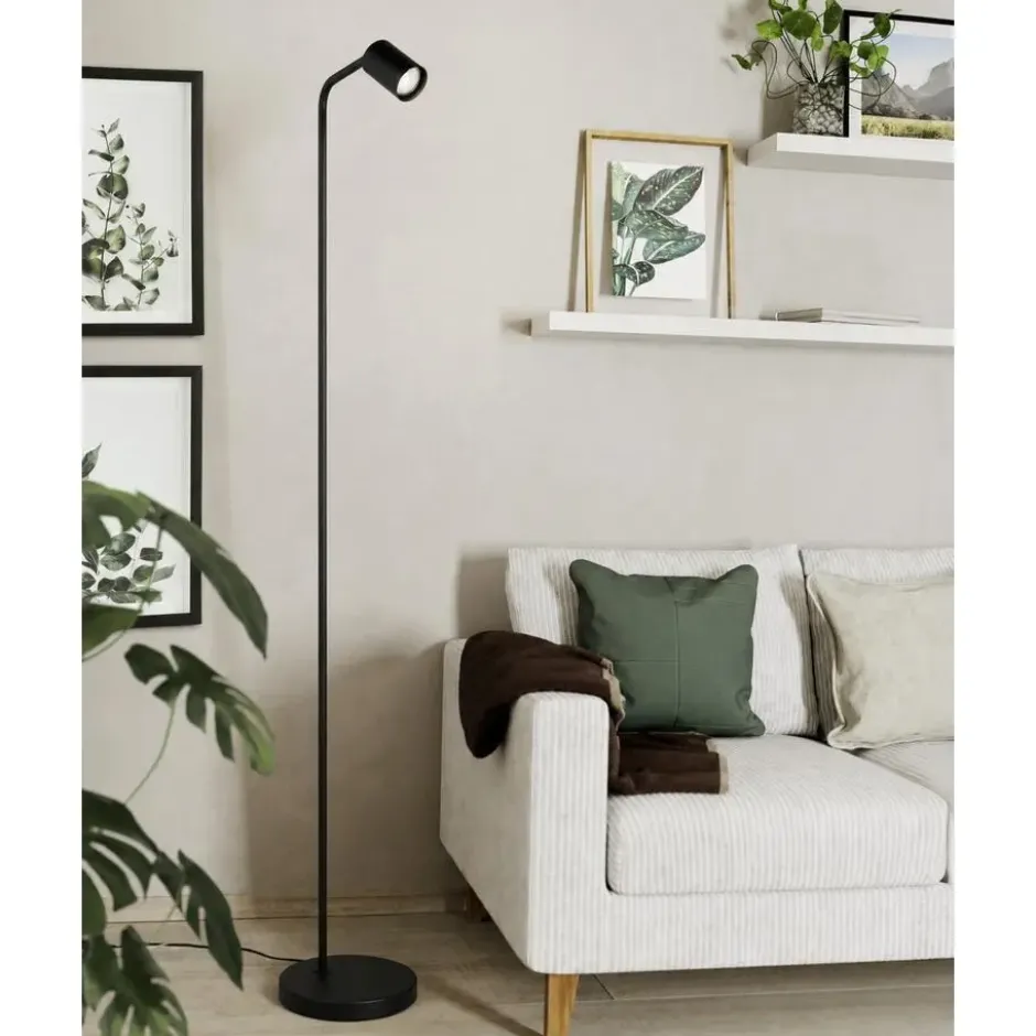 EGLO Rigomagno Vloerlamp - GU10 - H 151 cm - Staal - Zwart