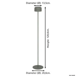 EGLO Roccanova-L Vloerlamp - Solar - 120 cm - Groen - Oplaadbaar