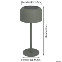EGLO Roccanova Tafellamp - Solar - 30 cm - Groen - Oplaadbaar