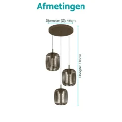 EGLO Romazzina Hanglamp - E27 - Ø 46 cm - Brons