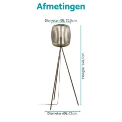 EGLO Romazzina Vloerlamp - E27 - 140 cm - Brons