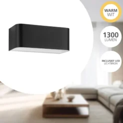 EGLO Sania 4 Wandlamp - LED - 20 cm - Zwart/Wit