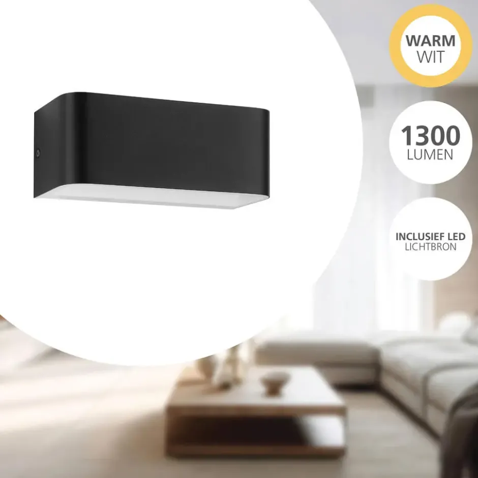 EGLO Sania 4 Wandlamp - LED - 20 cm - Zwart/Wit