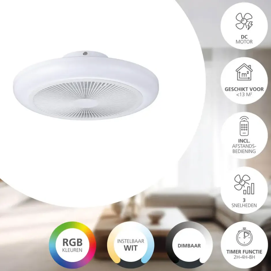 EGLO Sayulita 1 Plafondlamp met ventilator - 46 cm - RGB