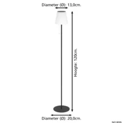 EGLO Scordiano-L Vloerlamp - Solar - 120 cm - Zwart