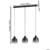 EGLO Sedbergh Hanglamp - E27 - 90 cm - Zwart - Glas