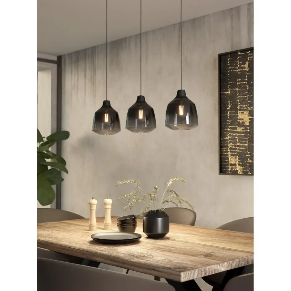 EGLO Sedbergh Hanglamp - E27 - 90 cm - Zwart - Glas