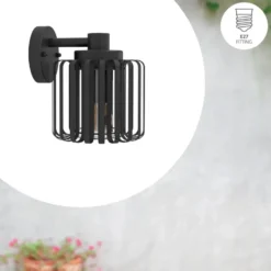 EGLO Selinus Wandlamp - E27 - Ø 19.5 cm - Zwart