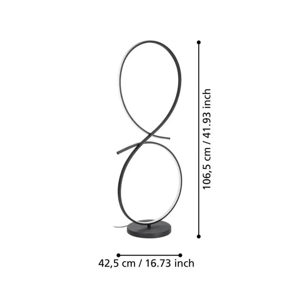 EGLO Serpins Vloerlamp - LED - 107 cm - Zwart/Wit