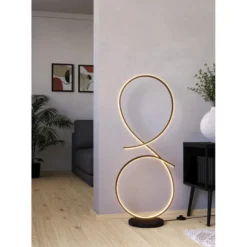 EGLO Serpins Vloerlamp - LED - 107 cm - Zwart/Wit