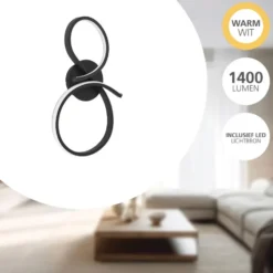 EGLO Serpins Wandlamp - LED - 40 cm - Zwart/Wit