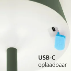 EGLO Simeri Tafellamp Buiten - Solar - 31 cm - Groen - Oplaadbaar