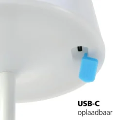 EGLO Simeri Tafellamp Buiten - Solar - 31 cm - Wit - Oplaadbaar