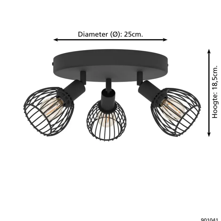 EGLO Sonnino Spot - E14 - Ø 25 cm - Zwart