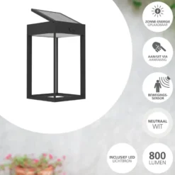 EGLO Suzzara Solar Wandlamp - LED - 25 cm - Zwart