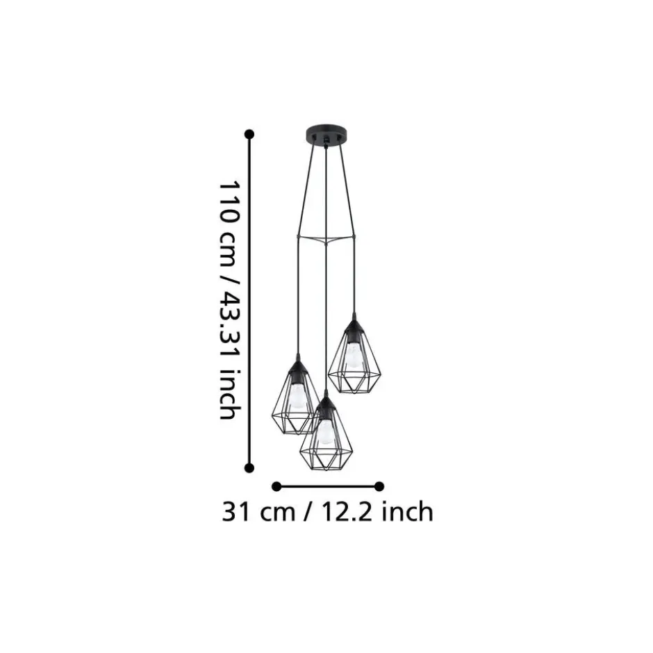 EGLOTarbesHanglamp-E27-Ø31cm-Zwart
