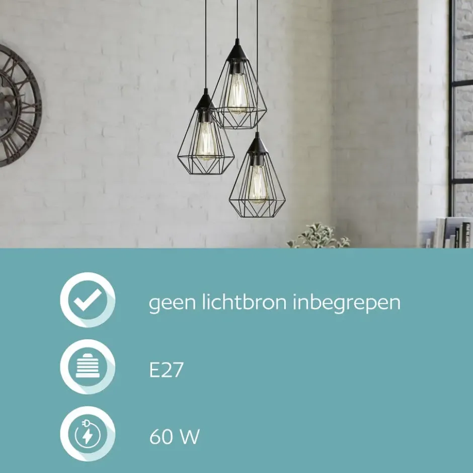 EGLOTarbesHanglamp-E27-Ø31cm-Zwart