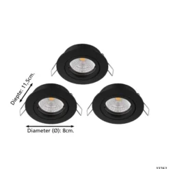 EGLOTedo1Inbouwspot-GU10-Ø8cm-Zwart