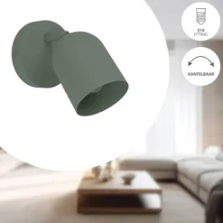 EGLO Tilston Spot - E14 - 12 cm - Groen - Kantelbaar