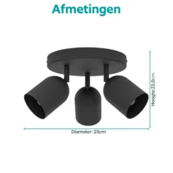 EGLO Tilston Spot - E14 - Ø 25 cm - Zwart - Kantelbaar