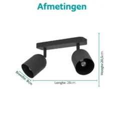EGLO Tilston Spot - E14 - 28 cm - Zwart - Kantelbaar
