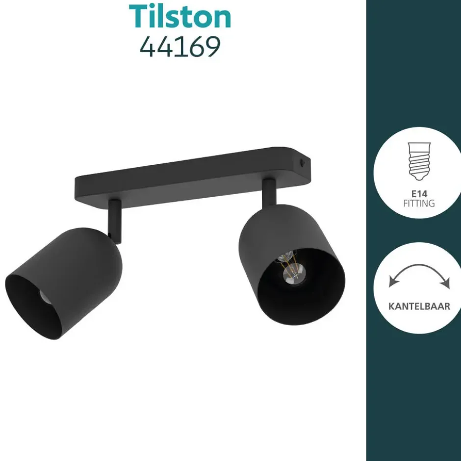 EGLO Tilston Spot - E14 - 28 cm - Zwart - Kantelbaar