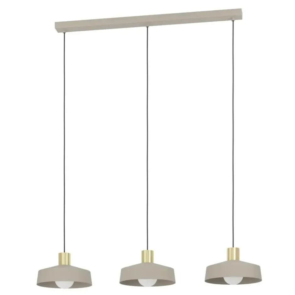 EGLO Valdiola Hanglamp - E27 - 93 cm - Beige/Goud - Staal