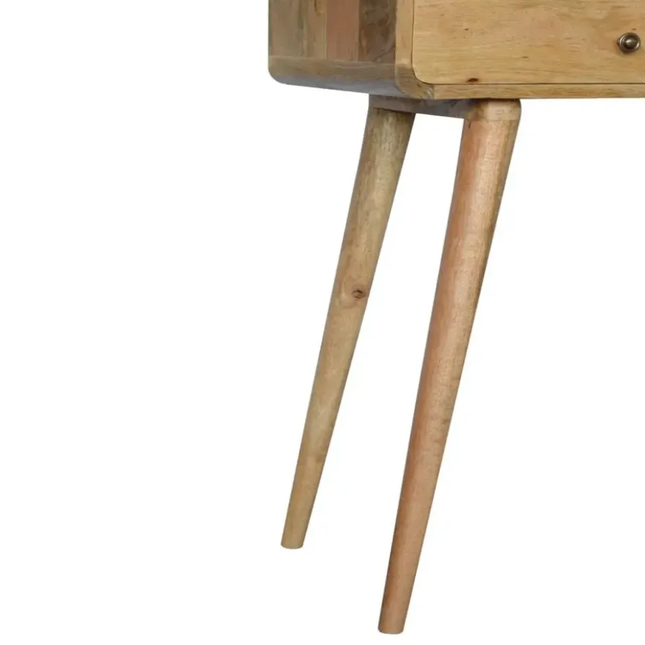 Eiken-achtige Gebogen Sidetable met Open Sleuf