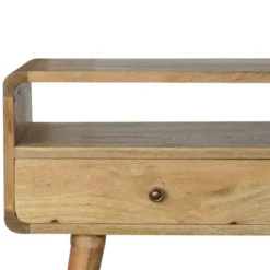 Eiken-achtige Gebogen Sidetable met Open Sleuf