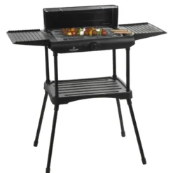 Elektrische barbecue op voet - zwart - 130x50x32 cm