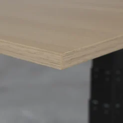Elektrisch verstelbaar bureau - 180x80 cm - Single motor - Zwart / Eiken