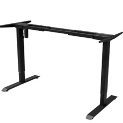 Elektrisch verstelbaar bureau - 180x80 cm - Single motor - Zwart / Eiken