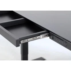 Elektrisch verstelbaar bureau / thuiswerkplek - 120x60 cm - Glas zwar