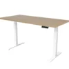 Elektrisch verstelbaar bureau - 180x80 cm - Dual motor - Wit / Eiken