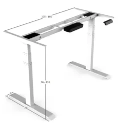 Elektrisch verstelbaar bureau - 180x80 cm - Dual motor - Wit / Eiken