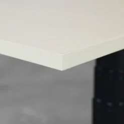 Elektrisch verstelbaar bureau - 160x80 cm - Single motor - Wit / Licht eiken
