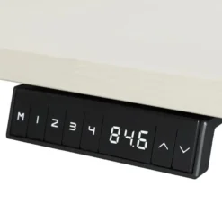 Elektrisch verstelbaar bureau - 160x80 cm - Single motor - Wit / Licht eiken
