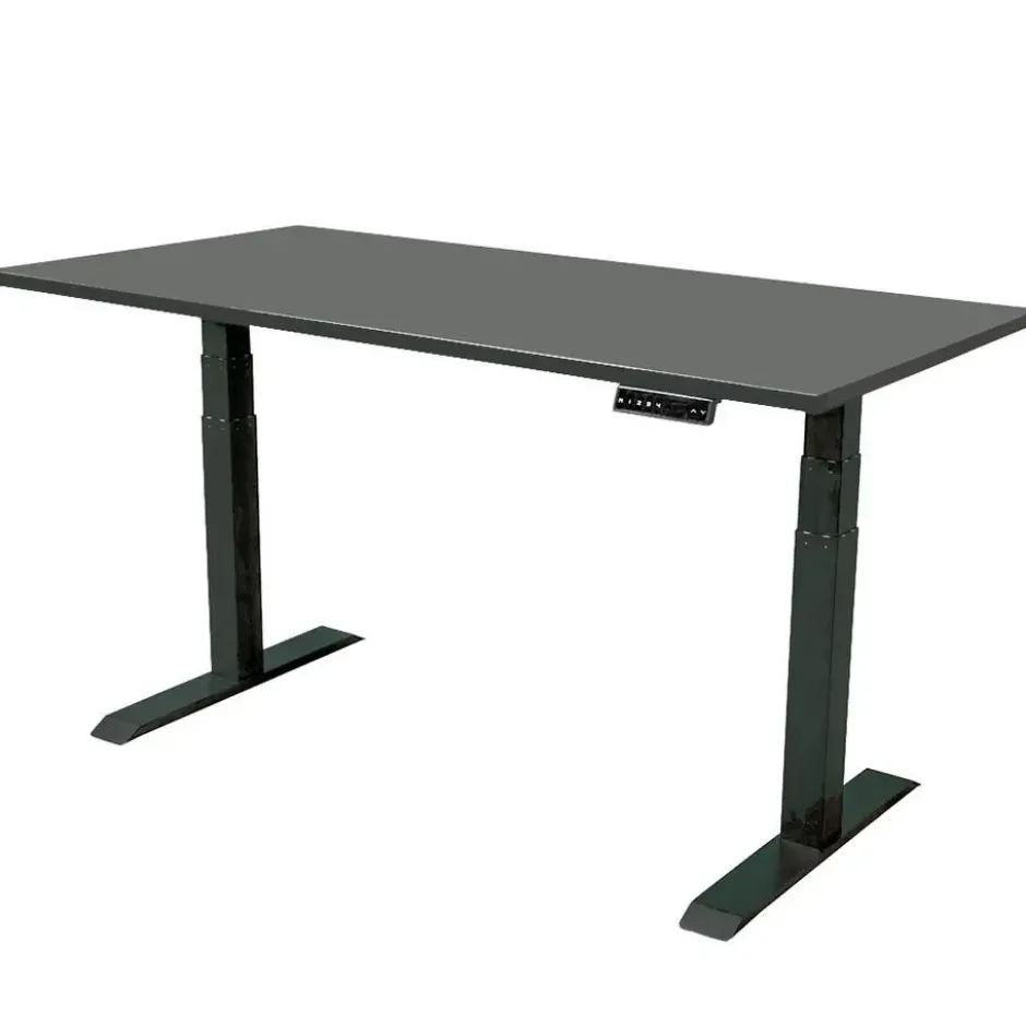 Elektrisch verstelbaar bureau - 180x80 cm - Dual motor - Zwart / Antraciet