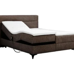Elektrisch verstelbare boxspring Bergen 6-delig - donkerbruin - 180x200 cm