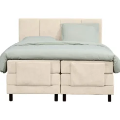 Elektrisch verstelbare boxspring Trondheim - beige - 160x210 cm