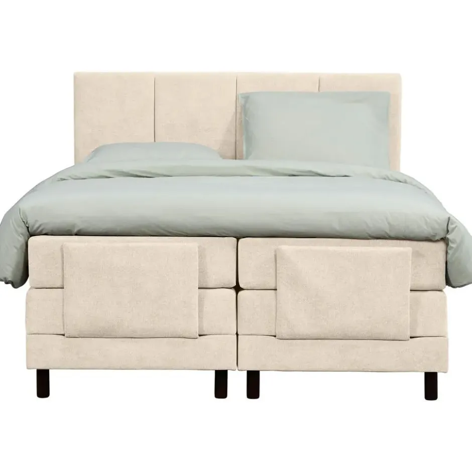 Elektrisch verstelbare boxspring Trondheim - beige - 160x210 cm