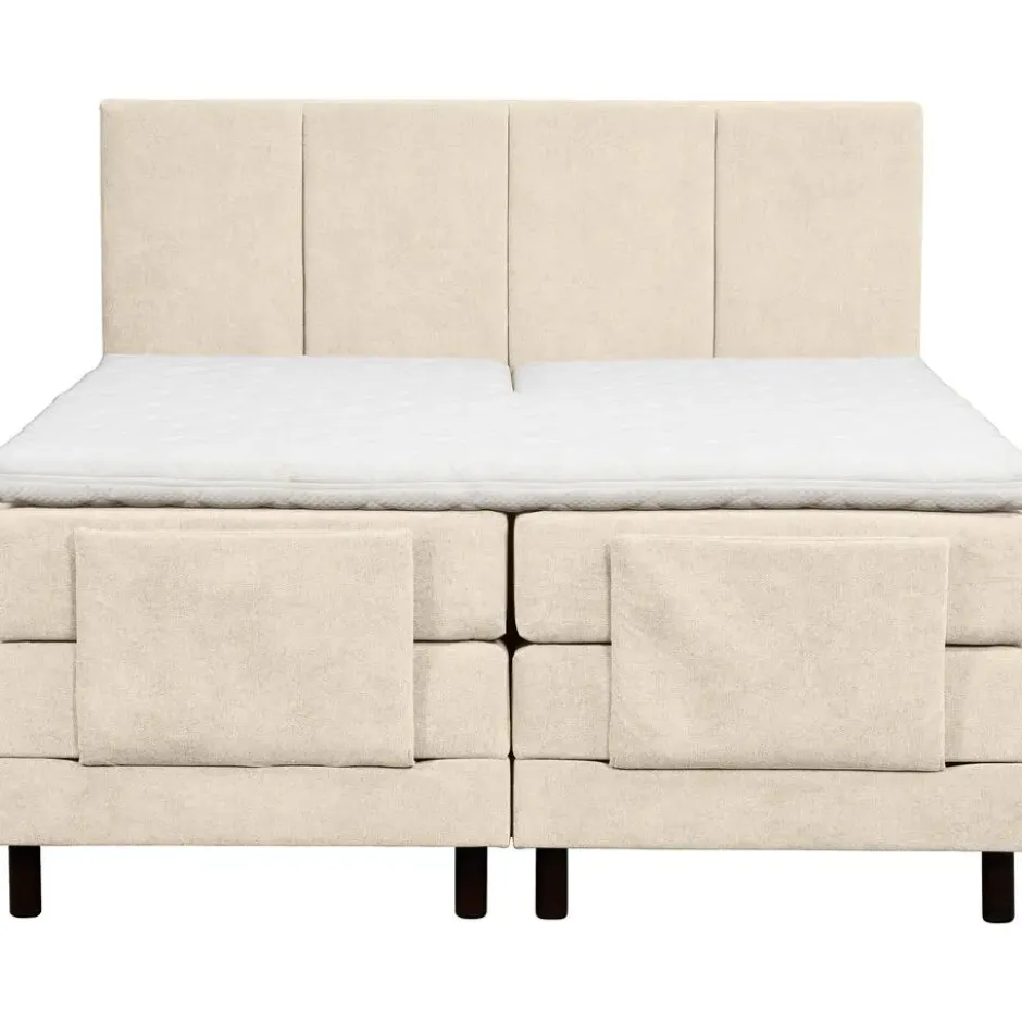 Elektrisch verstelbare boxspring Trondheim - beige - 160x210 cm