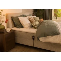 Elektrisch verstelbare boxspring Bergen 6-delig - greige - 180x200 cm