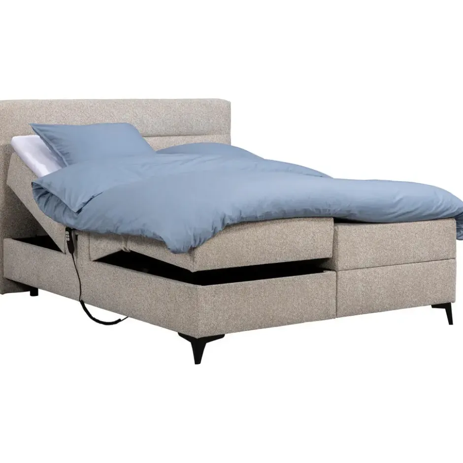 Elektrisch verstelbare boxspring Bergen 6-delig - greige - 180x210 cm