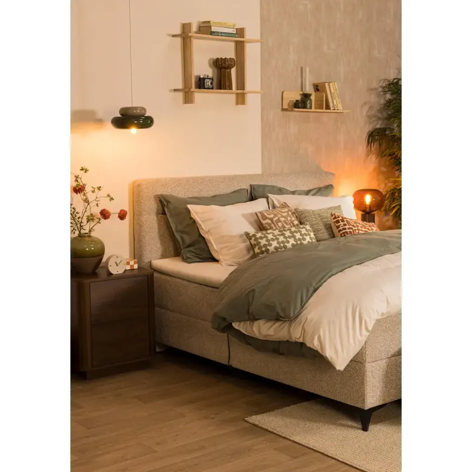 Elektrisch verstelbare boxspring Bergen 6-delig - donkerbruin - 160x210 cm