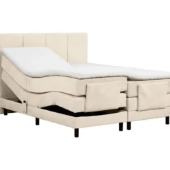 Elektrisch verstelbare boxspring Trondheim - beige - 160x200 cm