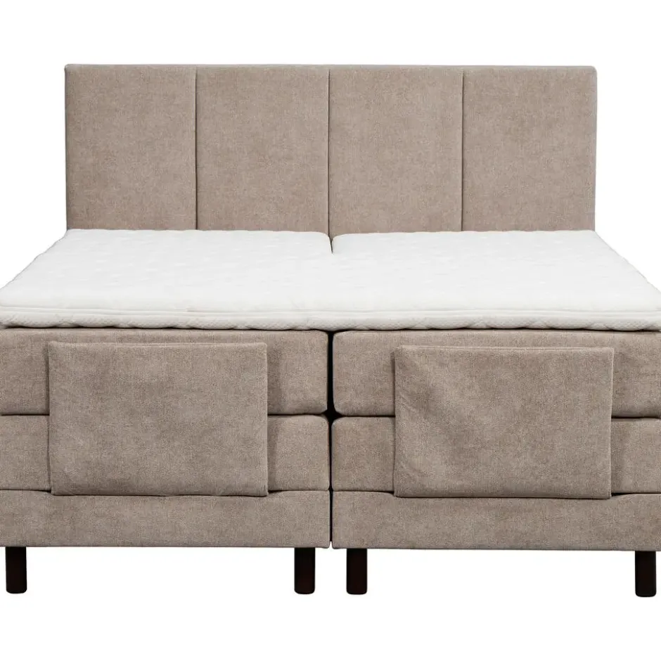 Elektrisch verstelbare boxspring Trondheim - greige - 160x210 cm