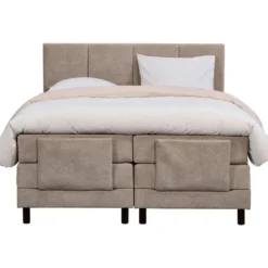 Elektrisch verstelbare boxspring Trondheim - greige - 180x210 cm