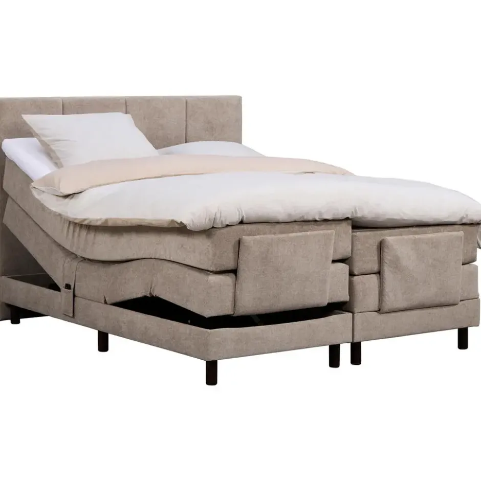 Elektrisch verstelbare boxspring Trondheim - greige - 180x200 cm